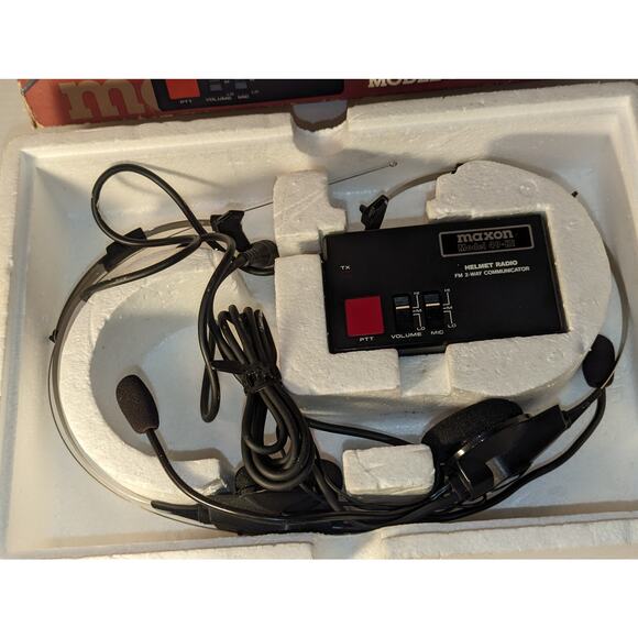 Vintage Maxon FM 2 Way Helmet Radio Driver Passenger Intercom 49-Hi Never Used - Picture 3 of 12